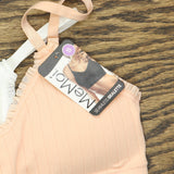 MeMoi Womens 3-Pack Seamless Padded Ribbed Bralette Pink Multi S