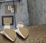 Giani Bernini Memory Foam Block Heel Slingback Pumps Bisque Croco Off White 8.5M