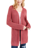 Hippie Rose Womens Pink Heather Long Sleeve Open Cardigan Blouse Sweater Pink M