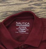 Nautica Big Boys Uniform Stretch Double Pique Polo Shirt Burgundy Red M (10/12)