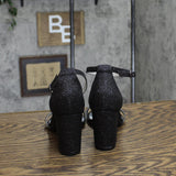 Bandolino Women's Armory Heeled Sandal BNARMORY2 Black Fabric 6M