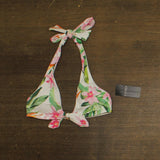 Lauren Ralph Lauren Tropical Floral Tie Front Halter Bikini Top Multi White 8