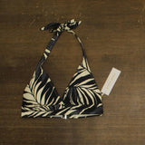 Anne Cole Womens Marilyn Printed Halter Bikini Top Black / White Multi L