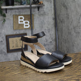 Giani Bernini Womens Constancia Ankle Strap Wedge Sandals Black Smooth 6M