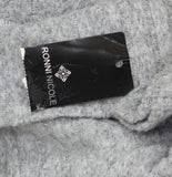 Ronni Nicole Long Sleeve Turtleneck Belted Rib Knit Midi Sweater Dress Gray L