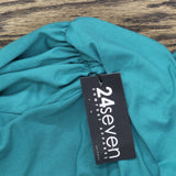 24seven Comfort Apparel Open Front Cardigan with Half Sleeve Loose Olive Green L