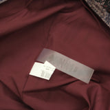 Vince Camuto Womens Jacquard Fit & Flare Puff-Sleeve Dress Wine Red Multi 16