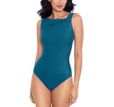 Miraclesuit Rock Solid Avra Underwire One-Piece Swimsuit Avra Blue Green 14