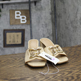 A New Day Womens Arden Raffia Ornamented Block Heels 93320203 Tan Brown 6.5M