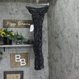 B Darlin Juniors Glitter-Knit Off-the-Shoulder Dress U09AN20E Black / Silver XS