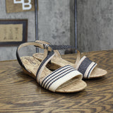 Lifestride Yasmine MISMATCH PRINT Cork Wedge Sandals Natural Multi Brown 6W