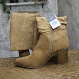 Universal Thread Womens Junie Boots Ruched 94568673 Tan Brown 7.5M