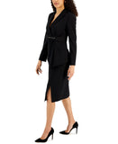 Tahari Asl Womens Belted Wrap Skirt Suit NAM905-TH