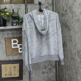 Universal Thread Womens Leisure Studio Velour Hoodie Sweatshirt 92090310 Gray XL