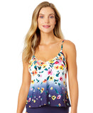 Anne Cole Floral Gradient Triangle Tankini Top Swim Gradient Floral Blue Multi S