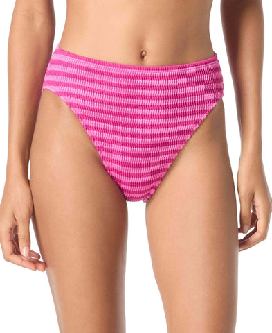 Michael Michael Kors Womens High-Rise Bikini Bottom MM56195 Wild Berry Purple M