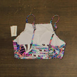 Raisins Juniors Kaori Highneck Bikini Swim Top N710421 Black Multi L