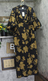 A New Day Womens Tie Neck Maxi Dress Woven 94441349 Black / Brown Floral XL