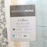 Madison Park Dawn Reversible 9-Pc. Duvet Cover Set MP12-389 Aqua Blue Queen