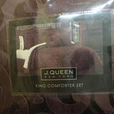 J. Queen New York La Boheme 4-Piece Comforter Set 2934199KCS Maroon Red King