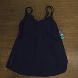 Swim Solutions Womens Midnight Princess High-Low Tankini Top 806843 Navy Blue 10