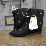 A New Day Womens Justice Boots Faux Suede Studded 94568942 Jet Black 7.5M