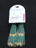 Bijoux Bar Seed Beaded Ball Tassel Cluster Dangly Earrings Turquoise Blue 5"