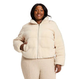 Universal Thread Womens Faux Fur Puffer Jacket 94756125 Cream Off White 2XL