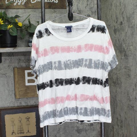 Architect Women’s Burnout Tie-Dye Shirt Top Black Red White 2X