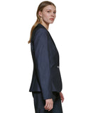 Calvin Klein Womens One-Button Suit Blazer Jacket CSE5224N Indigo Blue 10