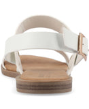 Journee Collection Womens Dual Strap Open-Toe Sandal LAVINE-SANDAL White 6.5M