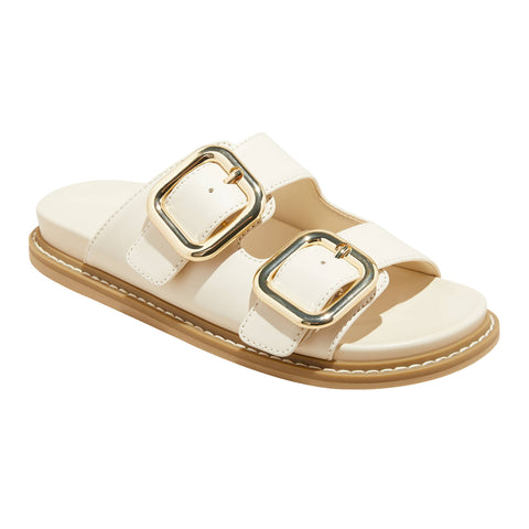 Universal Thread Bone Wide Width Double Buckle Footbed Sandals Off White 9W