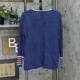 Tommy Hilfiger Womens Ivy Rainbow-Cuff V-Neck Sweater J1XSN375