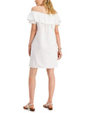 Tommy Hilfiger Women's Off-The-Shoulder Dress J2DB0193 Bright White 2XL