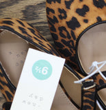 A New Day Tasmin Round-Toe Buckle Flats 94568232 Leopard Brown 9.5M
