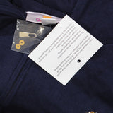 Quacker Factory Womens Sequin Naturcal Full Zip Knit Jacket Navy Blue L