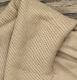 Adyson Parker Cowlneck Long Sleeved Ribbed Knit Sweater Beige Brown S