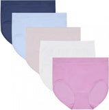 Carole Hochman Womens 5 Pack Seamless Brief 1374600 Blue / Lavender M