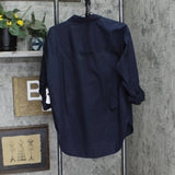 Gloria Vanderbilt Amanda Button Down Shirt with Roll-Tab Sleeves Standard Blue M