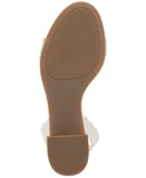 On 34th Womens Pathina Scalloped Sandals Block Heel White Smooth 8.5M