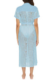 Becca by Rebecca Virtue Womens Standard Gauzy Cover Up Dress 3960471 Ice Blue S