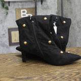 A New Day Womens Justice Boots Faux Suede Studded 94568942 Jet Black 7.5M