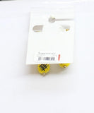 Francesca's Hoop Ceramic Pineapple Drop Earrings Gold / Yellow Multi 1.75"