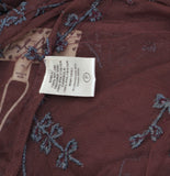Sheryl Crow Mesh Lined Embellished Dress Maroon Red XL