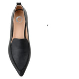 Journee Collection Womens Maggs Faux Wood Block Heel Loafers MAGGS Black 7.5M