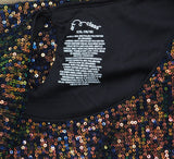 Art Class Girls Long Sleeve Sequin A-Line Dress 92642878 Multi-Colored Black XXL