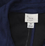 A New Day Faux Suede Trench Belted Coat Jacket 94645023 Navy Blue XS