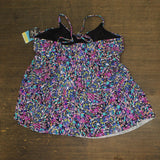Swim Solutions Plus Printed Underwire Tankini Swim Top Dancing Colors Pink 16W