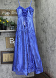 Teeze Me Juniore Lace-Up Metallic Gown HF481917 Blue 7/8