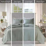 Madison Park Marino 3-Piece Reversible Quilt Set Medallion Seafoam Full / Queen